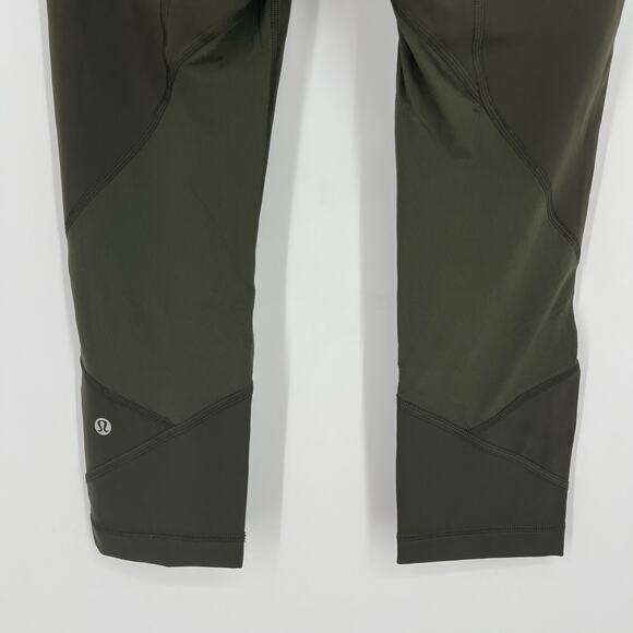 Lululemon Pace Rival Crop 22" Leggings Dark Olive Size 6 - Picture 4 of 7